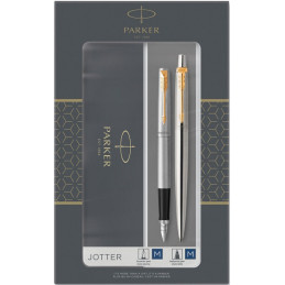 Parker Gift set duo jotter stainless steel gt sfera+ stilografica m
