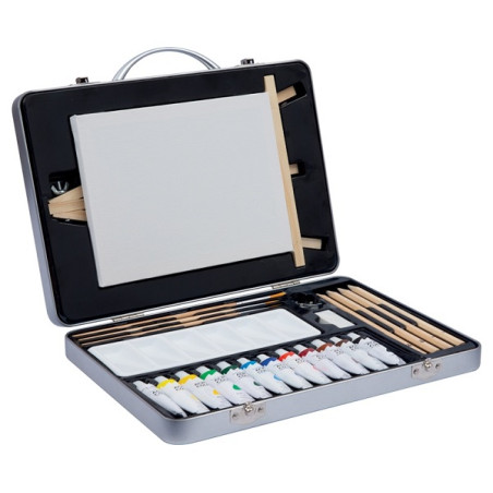 SET ARTISTICO CON 24 PEZZI IN VALIGETTA IN ALLUMINIO