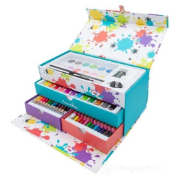 SET ARTISTICO CON 54 PEZZI IN VALIGETTA TIPO BEAUTY CON CASSETTINI