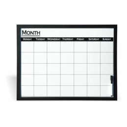 Lavagna magnetica planning settimanale 48x64cm Cornice in MDF.Fornita con 1 pennarello,tasselli e staffe per il fissaggio.