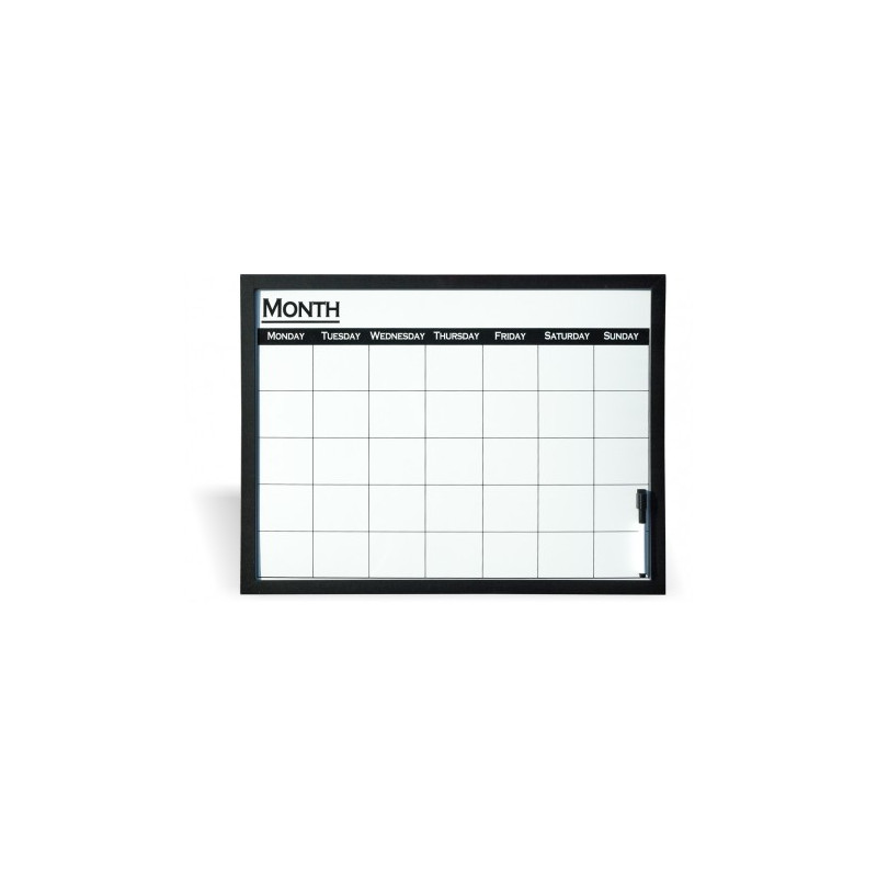 Lavagna magnetica planning settimanale 48x64cm Cornice in MDF.Fornita con 1 pennarello,tasselli e staffe per il fissaggio.