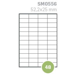 Etichette su A4 52,5x25 100fg 48 etichette a foglio