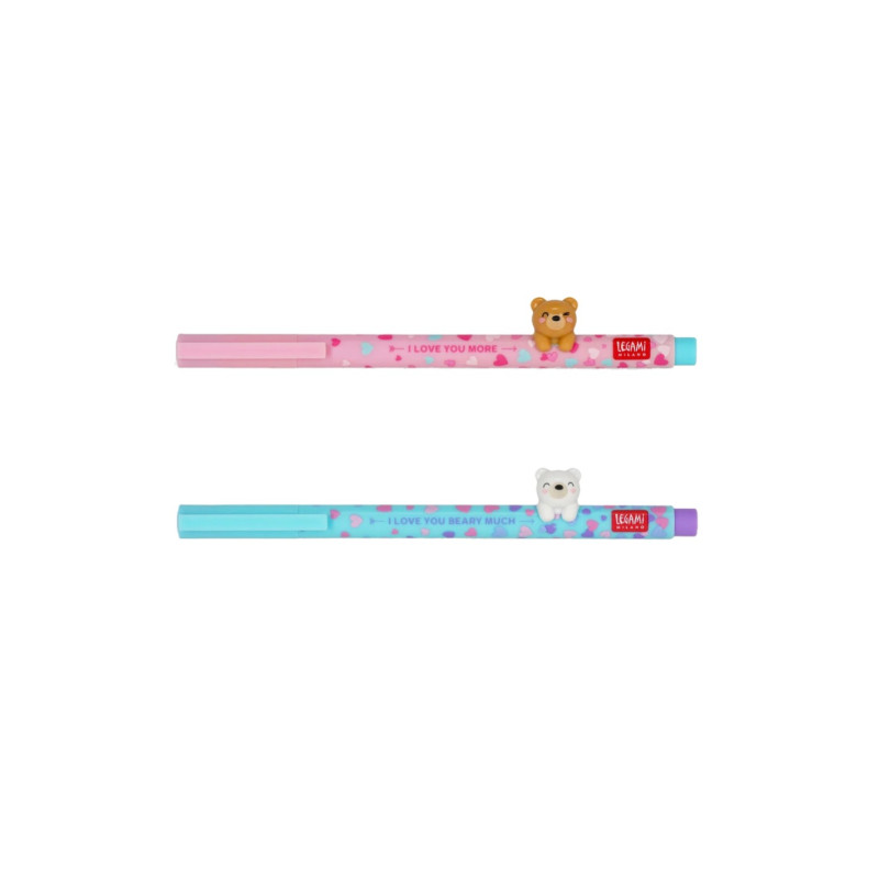 Penna gel 2pz animal decoration Lovely Friends Beary In Love Legami - Heart