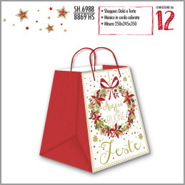 Shopper Buon Natale fondo largo per dolci torte e panettoni