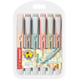 Evidenziatori a penna Stabilo Swing Cool con clip tecnologia anti dry-out 6pz
