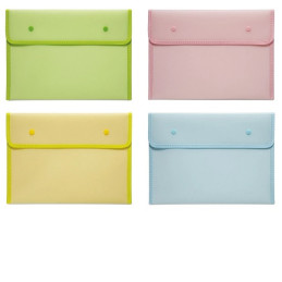 Busta con 2 bottoni A4 colori pastello