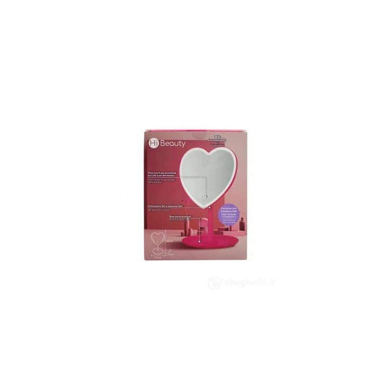 Specchio led da tavolo Cuore