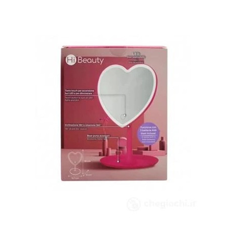 Specchio led da tavolo Cuore