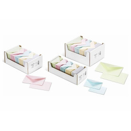 Biglietti e buste f.to 9 col.tenui perla 150+150pz