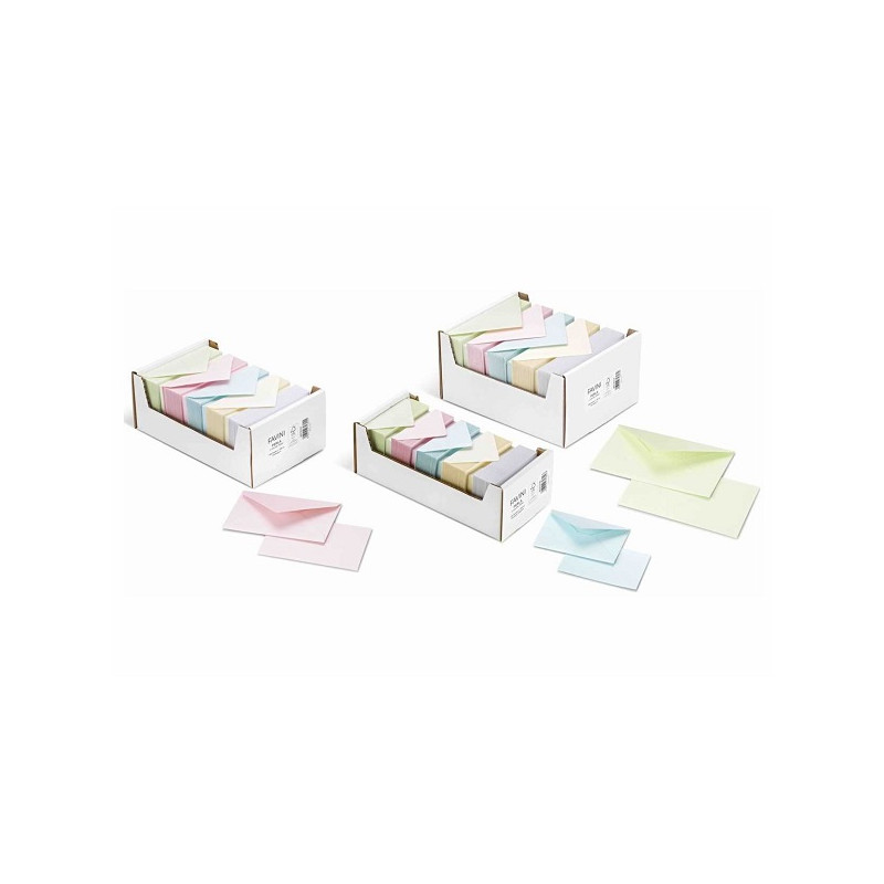 Biglietti e buste f.to 9 col.tenui perla 150+150pz