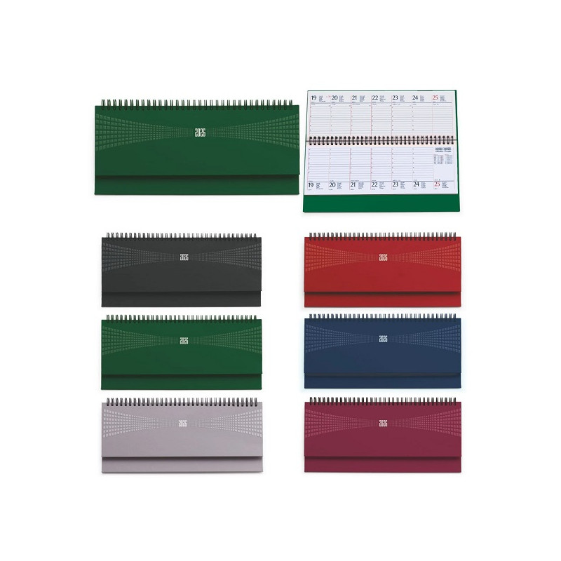 Planning agenda spiralato da tavolo 30x15 vari colori 2026