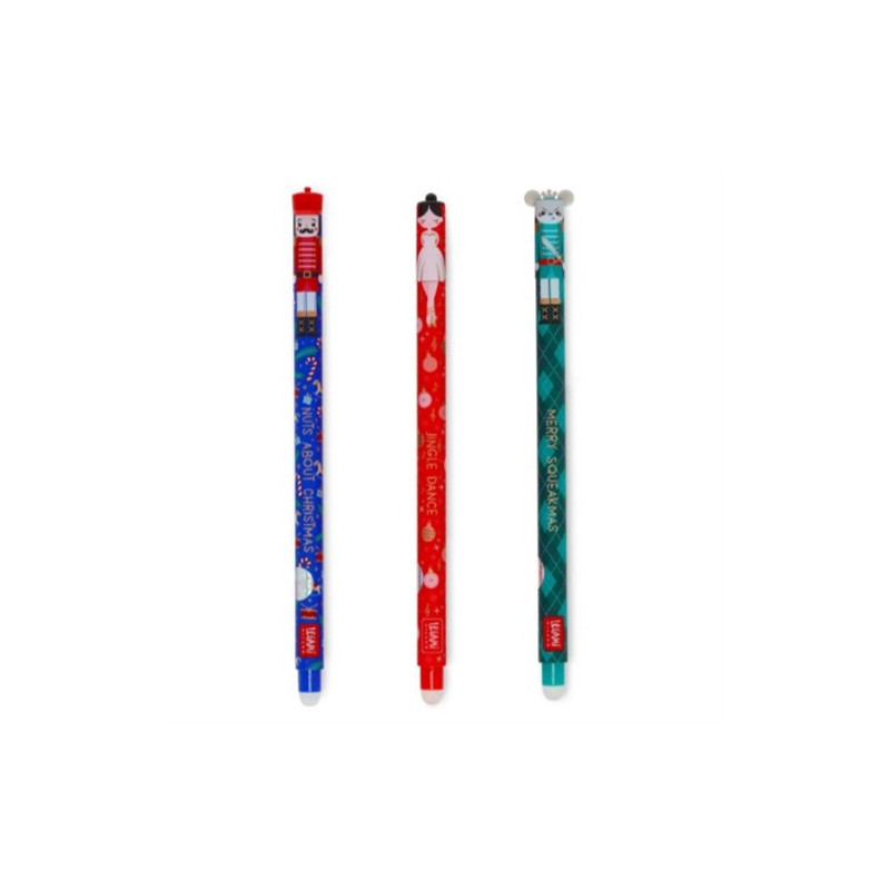 Set di 3 Penne Gel Cancellabili natalizie - Erasable Pen - Legami