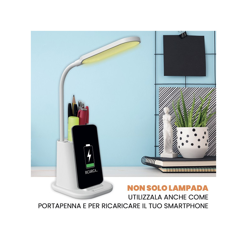LAMPADA DA TAVOLO CON RICARICA WIRELESS TECHMADE