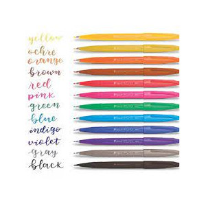 Brush sign pen Pentel ocra