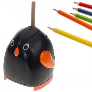 Temperamatite a batteria pinguino-Alimentazione: 4 batterie stiloAA - R6 non incluse.1 Temperino di ricambio incluso.