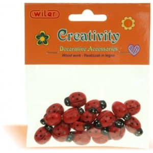 Accessori creativity in legno coccinella 14x19mm 20pz