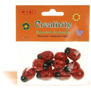 Accessori creativity in legno coccinella 18x25 12pz