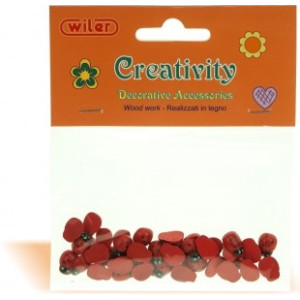 Accessori creativity in legno coccinella 8x11mm 40pz