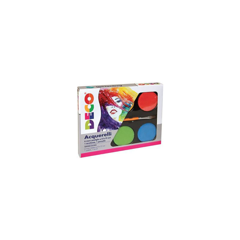 Acquerelli / Pastiglie acquarellabili diam. cm.5,5 - Set 6 pz ass.