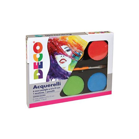 Acquerelli / Pastiglie acquarellabili diam. cm.5,5 - Set 6 pz ass.