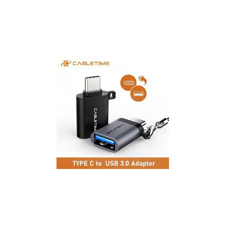 Adattatore cabletime dausb-c m a usb-c m a usb-c f 5gbps space