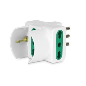 Adattatore triplo -spina 10a-2 prese bipasso +1 schuko
