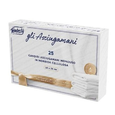 Asciugamani di carta a secco piegati cellulosa 58 x 38 cm. 25 pz. Tenderly