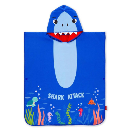 Asciugamano Poncho per bambini Shark