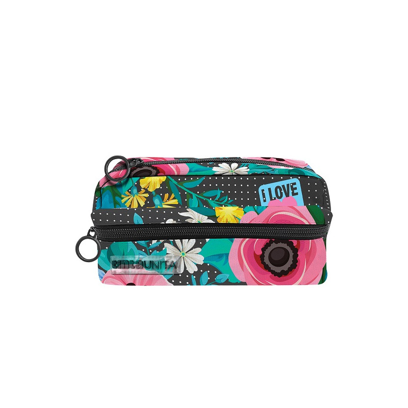 Astuccio bustone jumbo 2 zip TINTAUNITA flowers