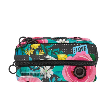 Astuccio bustone jumbo 2 zip TINTAUNITA flowers