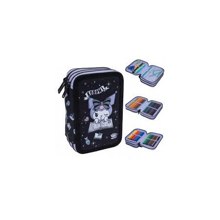 Astuccio completo 3 zip Kuromi