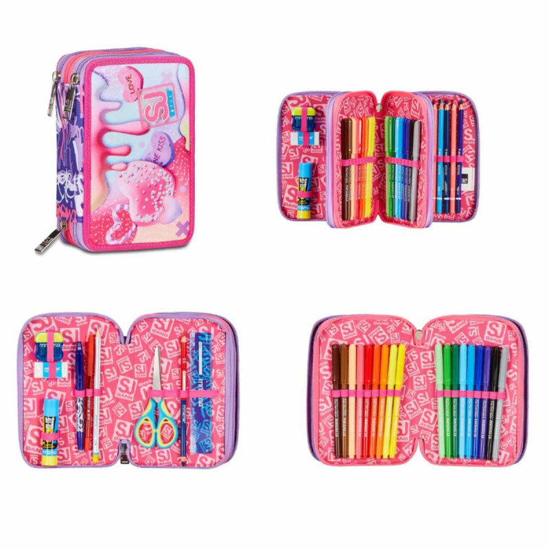 Astuccio completo 3 zip Seven sj gang sphere full girl