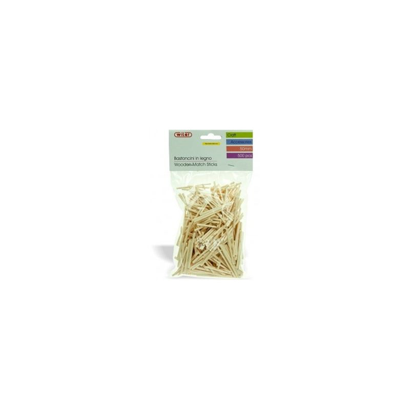 Bastoncini in legno 50mm colore naturale 500pz