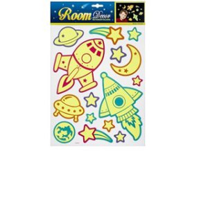 Decorazioni adesive da parete fluorescenti varie figure
