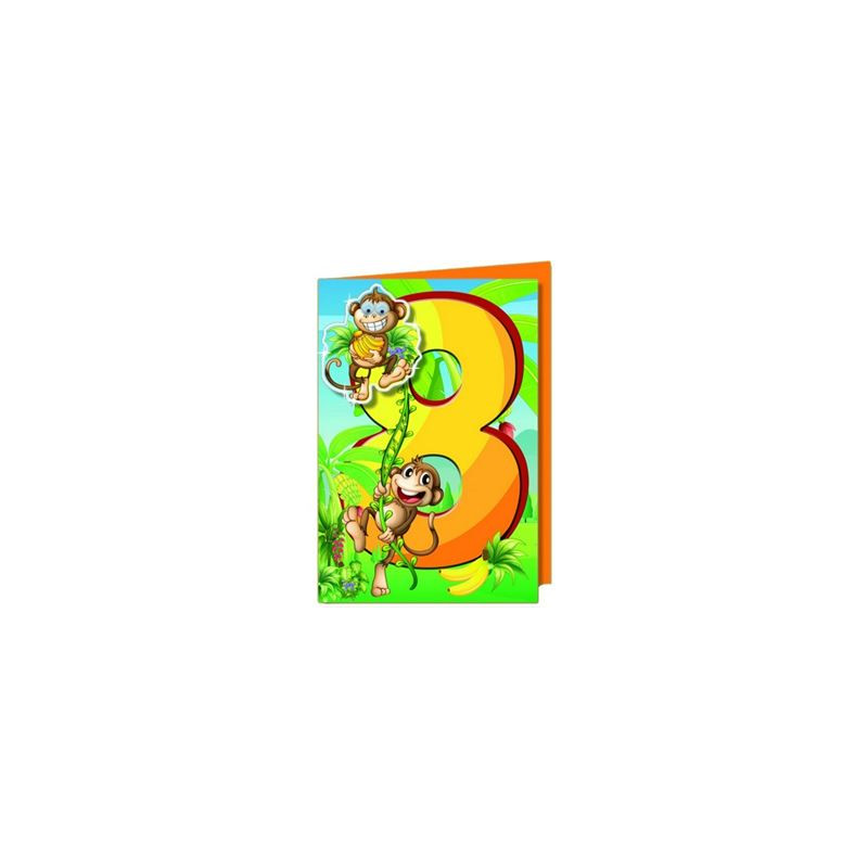 Biglietti auguri 8 anni con occhietti mobili