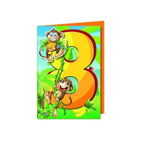 Biglietti auguri 8 anni con occhietti mobili