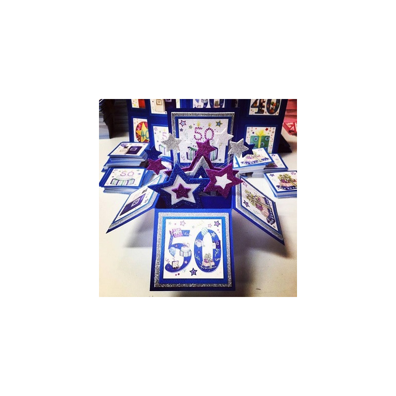 Biglietti auguri Happy box 50 anni maschile