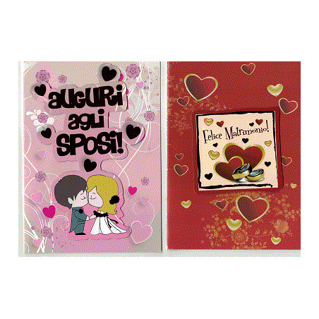 Biglietti auguri matrimonio con magnete