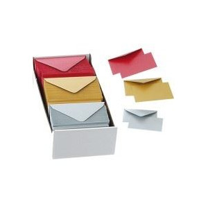 Biglietti e buste F.to 4 mis. 7,2x11 mix metallizzati oro/arg 50x2 colori 200pz