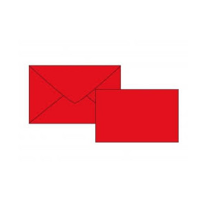 Biglietti e buste f.to 4 mis.7,2x11 250+250pz  col.rosso