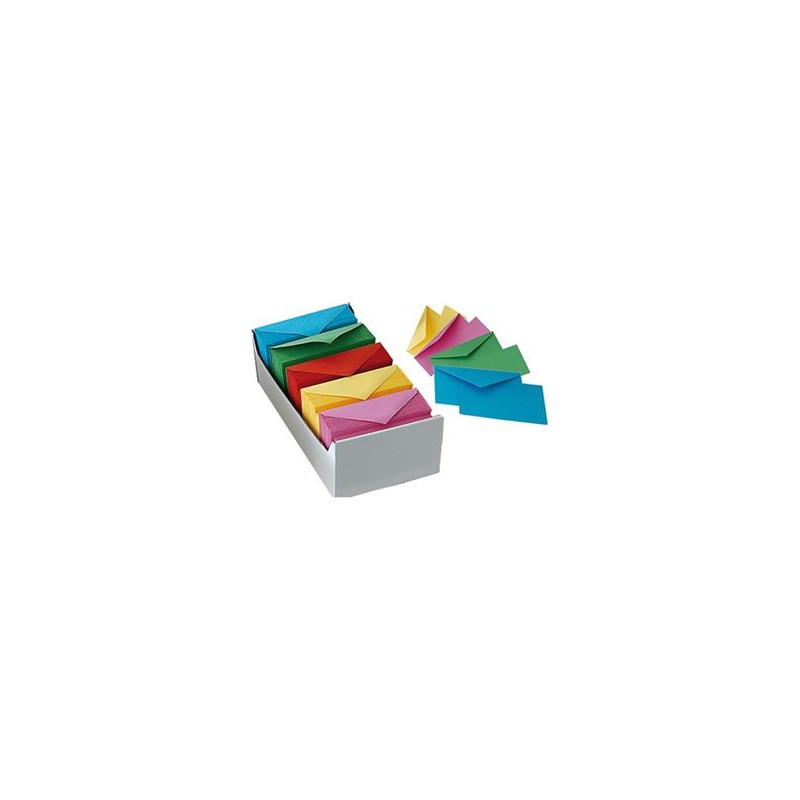 Biglietti e buste f.to 9 mis. 9x14 mix col. forti 250+250pz