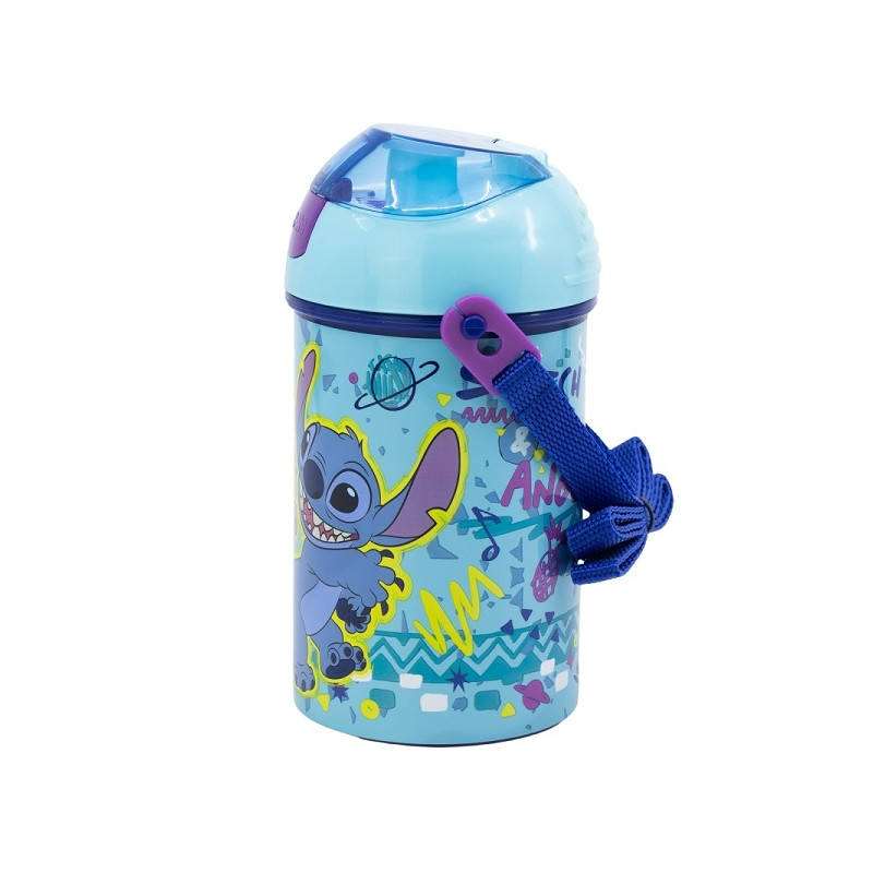 Borraccia in plastica Stitch con tracolla