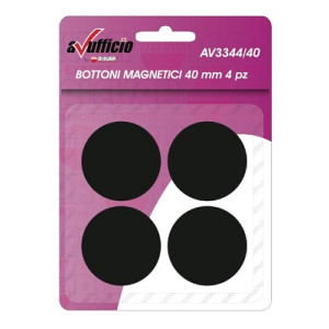 Bottoni magnetici d.40 nero 4pz