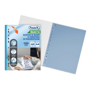 Buste 4 fori A4 lisce spessore medio in album da strappo