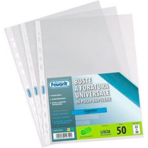 Buste 4 fori A4 lisce spessore pesante 150mc 50pz Favorit  Superior