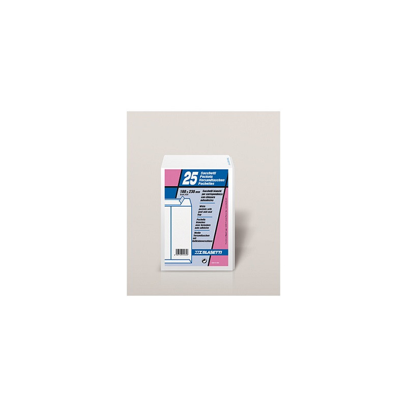 Buste a sacco bianche 16x23 in cf da 25 pz