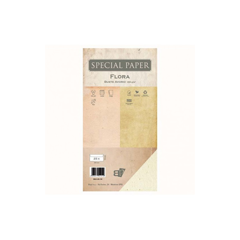 Buste Special Paper Flora avorio 11x22 130gr 25pz