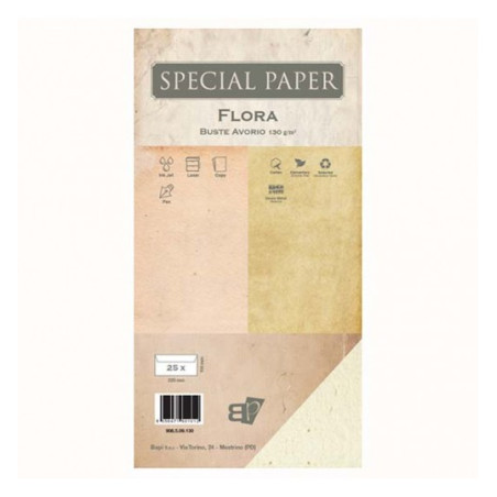 Buste Special Paper Flora avorio 11x22 130gr 25pz