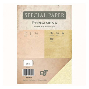 Buste Special Paper Pergamena avorio 110gr 230x160mm 25pz