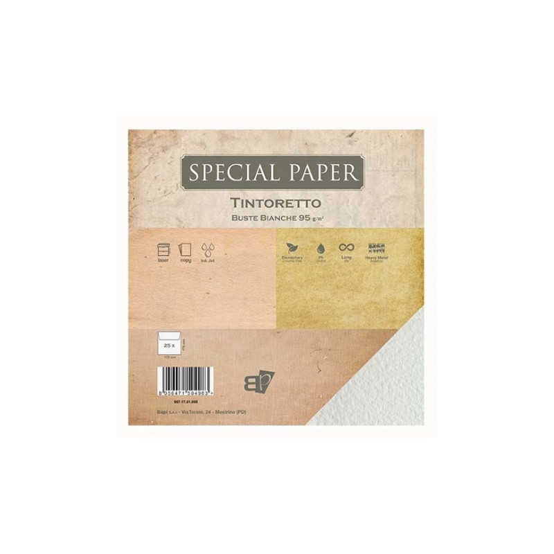 Buste Special Paper tintoretto avorio 95gr 17x17mm 25pz
